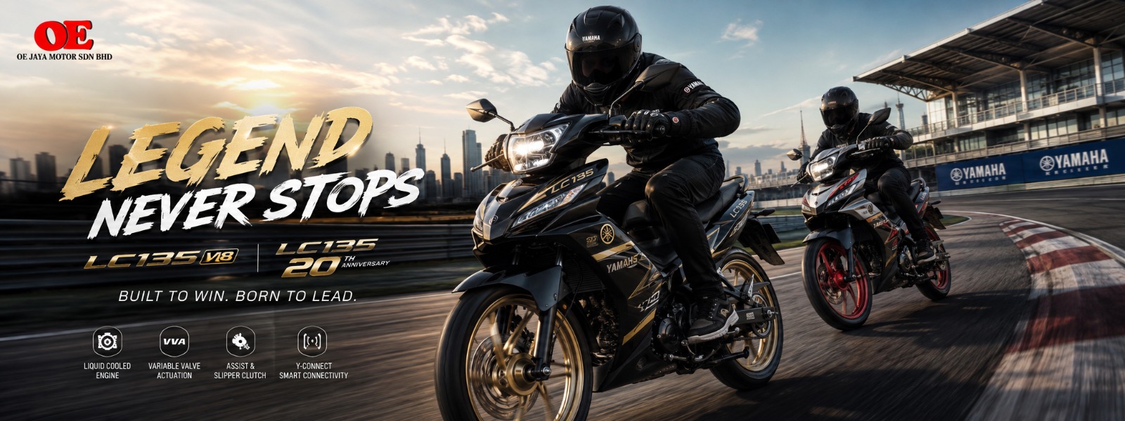 Yamaha LC135 V8 dan LC135 20th Anniversary di litar lumba — Legend Never Stops.